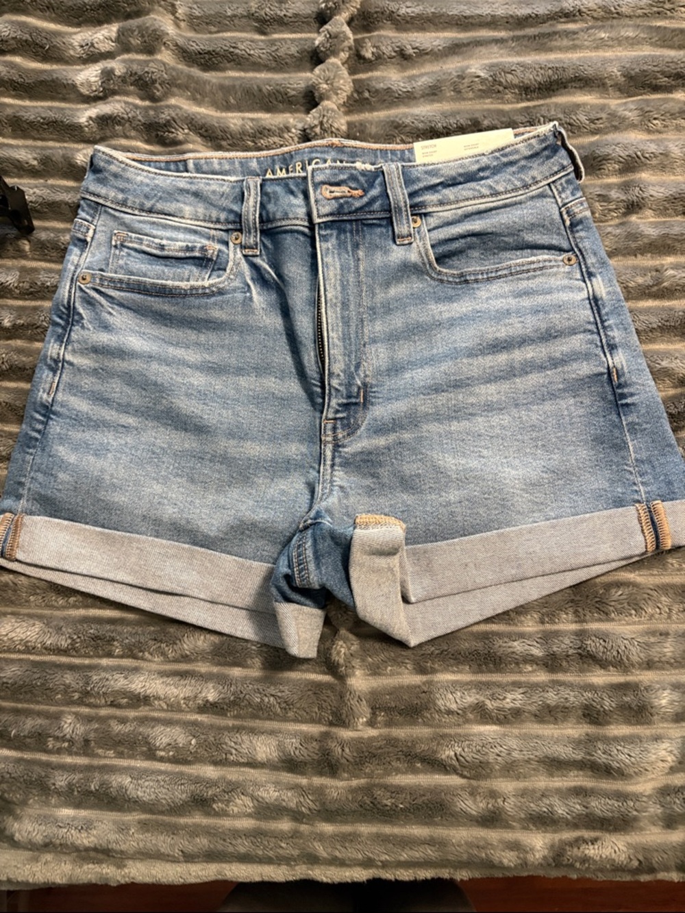 American Eagle Outfitters Light Blue Rolled Hem Denim Shorts